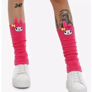 NWTs Adult My Melody Figural Ears Leg Warmers - Pink - one size (1 pair)